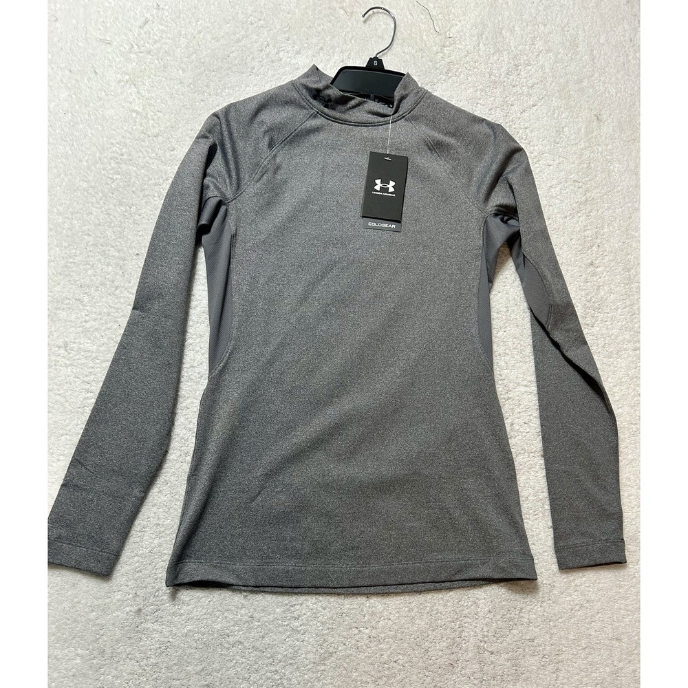 Under Armour Authentics Cold Gear MockNeck Grey Small Long Sleeve Top (F1)